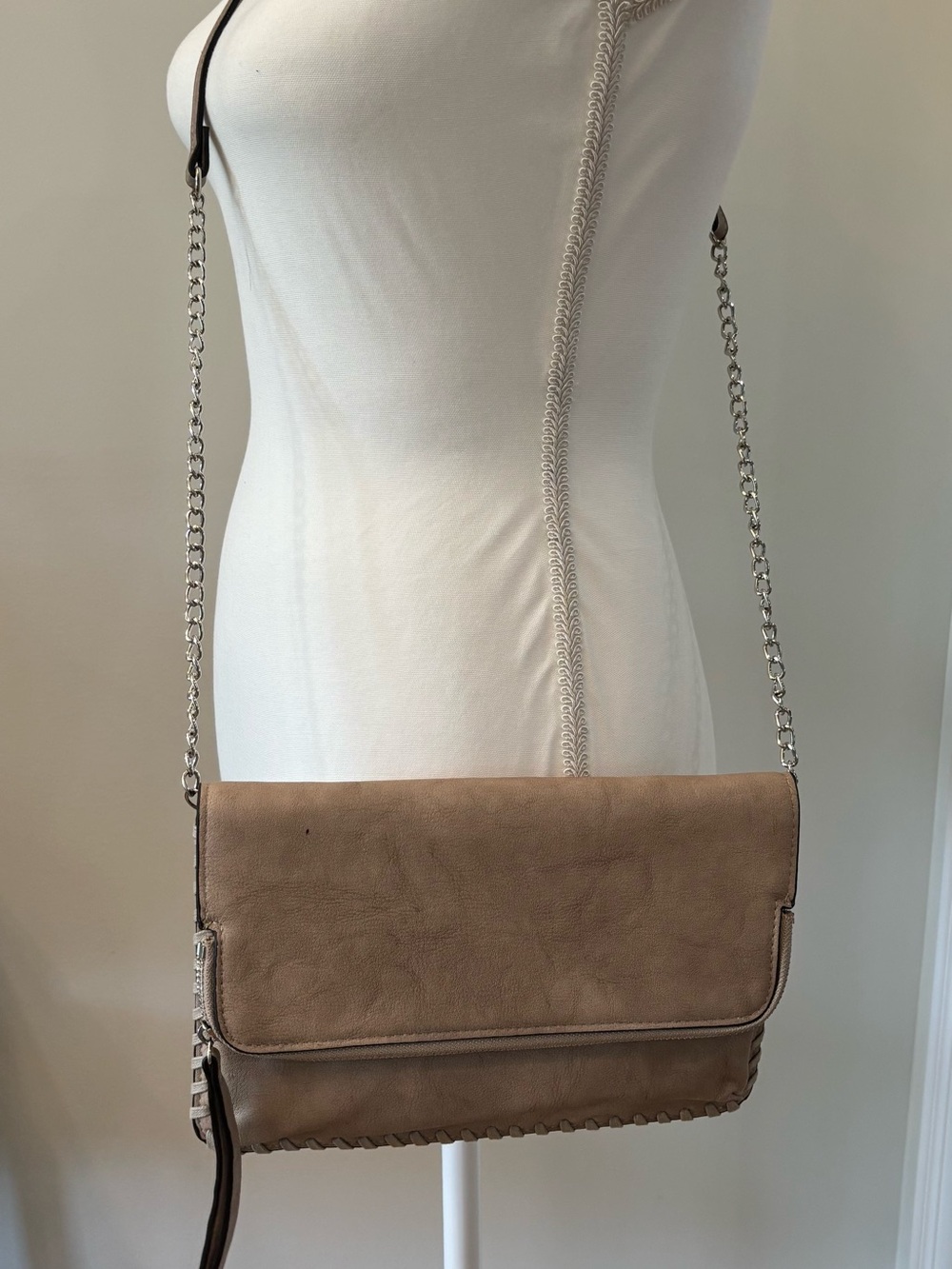 Urban Expressions Convertible Crossbody Clutch Bag, Vegan Leather, Braid Detail